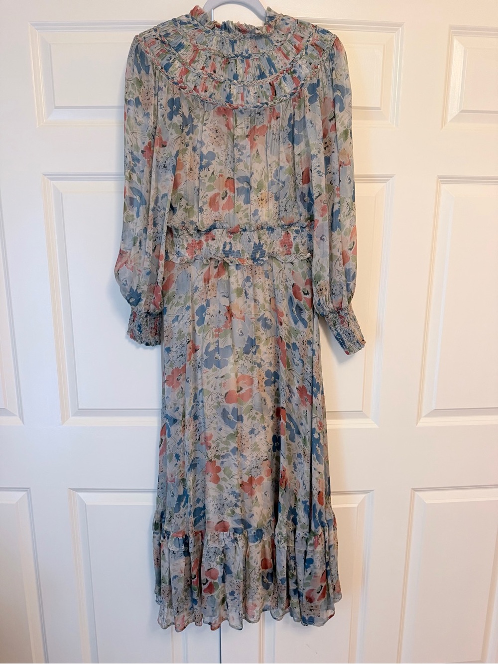 Polo by Ralph Lauren Blue & Coral Floral Maxi Dress - Picture 4 of 6